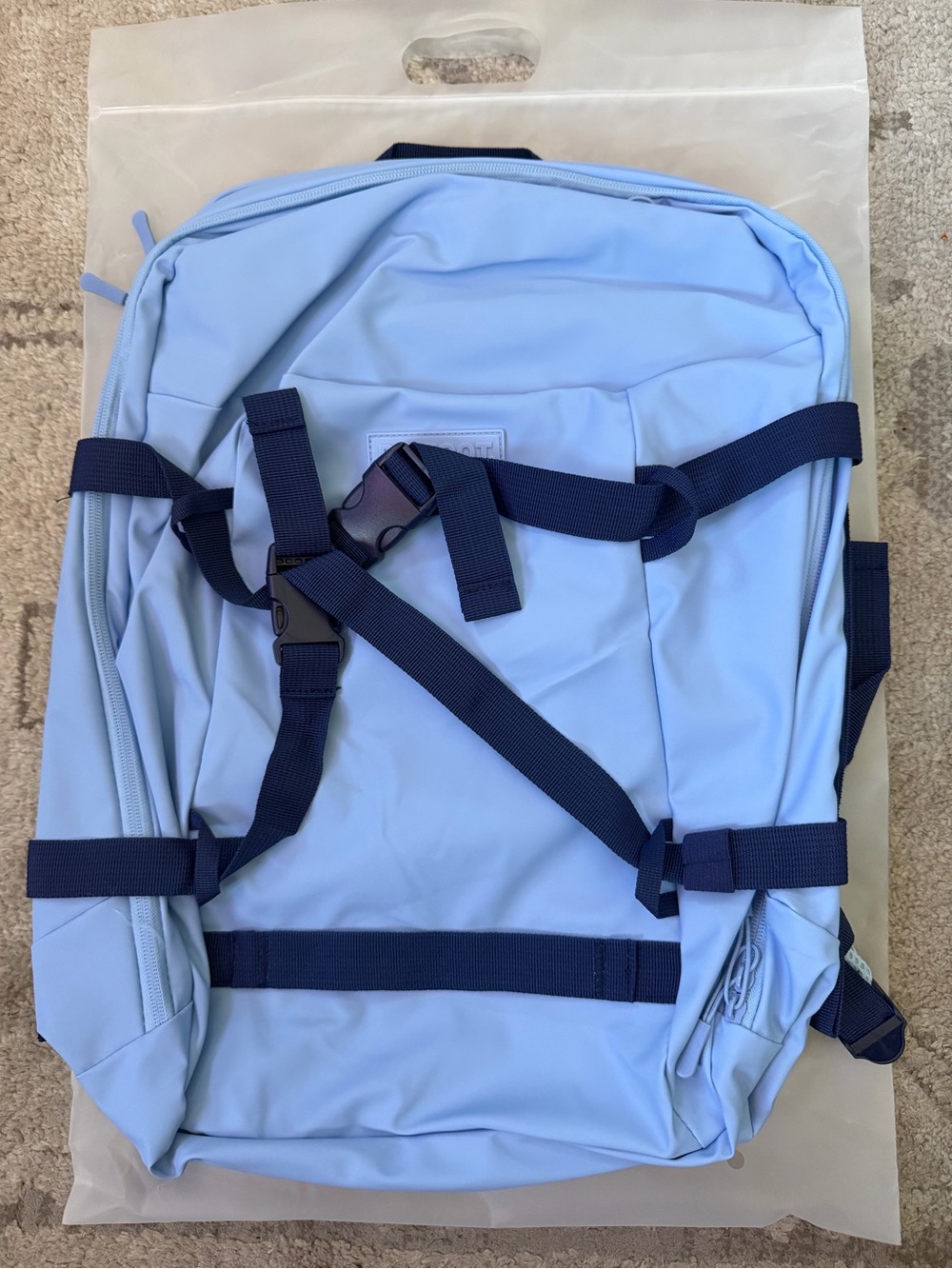 BIGFOOT Light Blue Backpack with Navy Straps